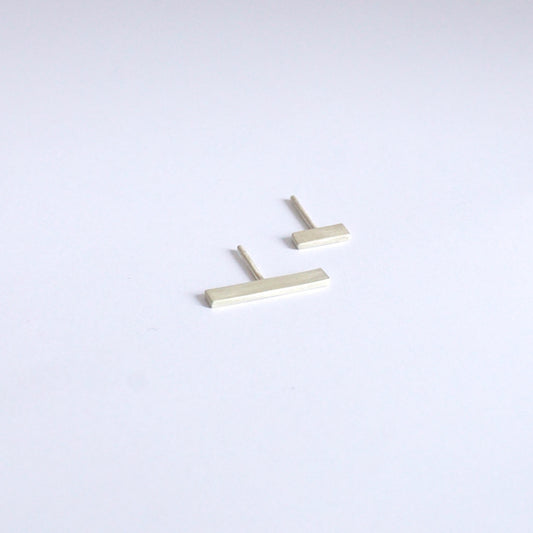 True Stand-outs - Hand-Made Flat Rectangular Bar Stud Earrings - 0184 - Virginia Wynne Designs