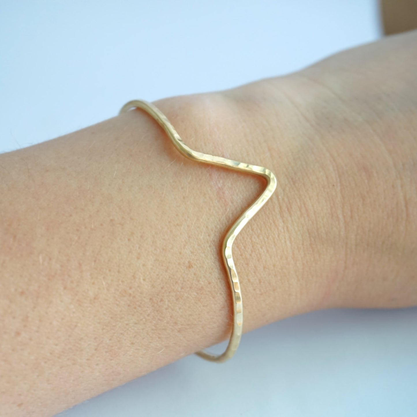 Hand-Made, Stylish Hammered V Chevron Cuff Bracelet - 0171 - Virginia Wynne Designs