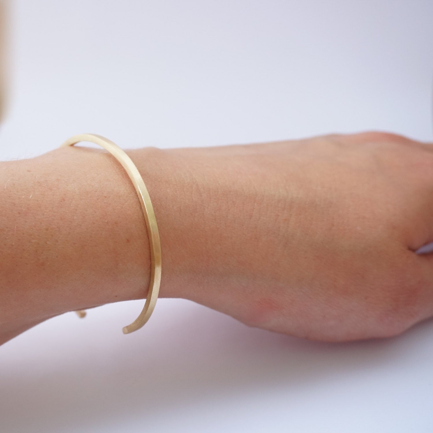 Sophisticated and Tasteful Hand-Made, Square With Rounded Edges, Open Thin Cuff Bracelet -  0129 - Virginia Wynne Designs