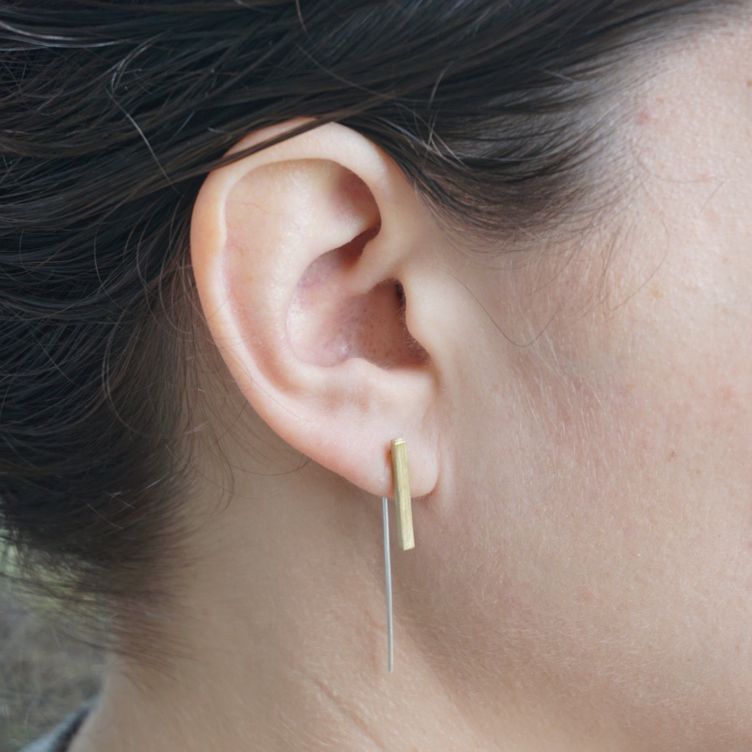 Contemporary Designed Hand-Crafted Bar Dangle Earring Threaders - 0146 - Virginia Wynne Designs