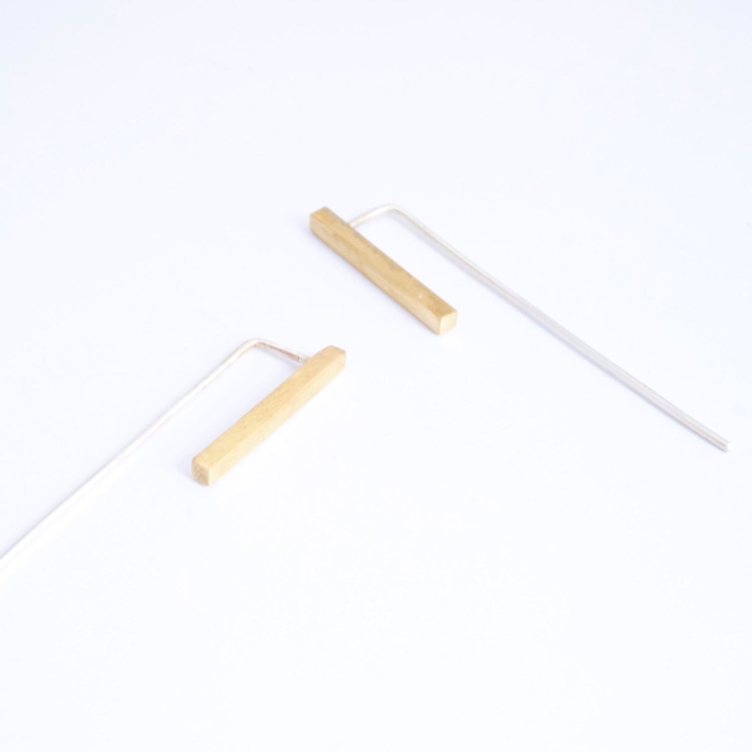 Contemporary Designed Hand-Crafted Bar Dangle Earring Threaders - 0146 - Virginia Wynne Designs