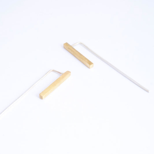 Contemporary Designed Hand-Crafted Bar Dangle Earring Threaders - 0146 - Virginia Wynne Designs