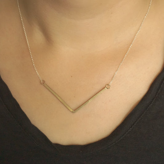 Elegant and Affordable Hand-Made "V" Chevron Necklace - 0156 - Virginia Wynne Designs