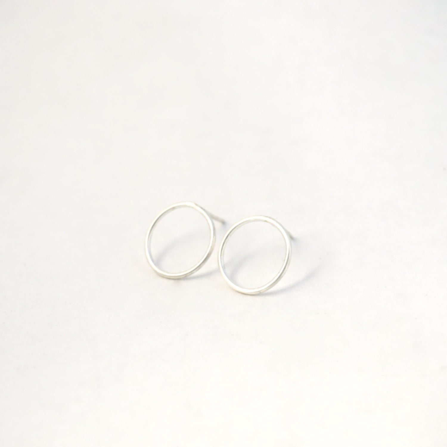 Simple, Elegant and Well Designed Hand-Made Thin Large Circle Studs - 0162 - Virginia Wynne Designs