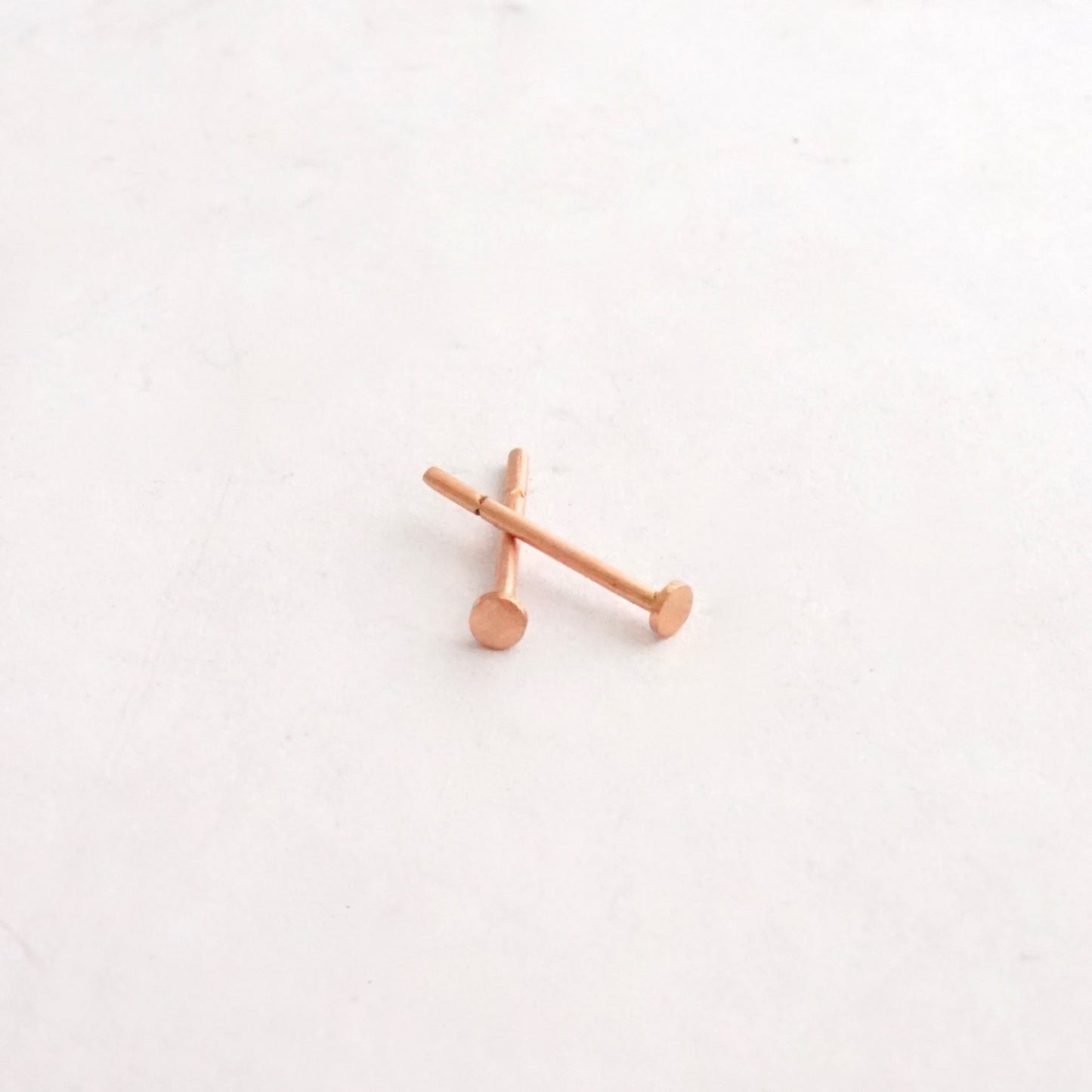 Hand-Crafted Elegance With These Solid 14k Rose Gold Studs - 0132 - Virginia Wynne Designs