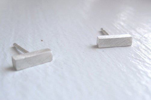 Simple & Stylish Solid Rectangular Square or Round Bar Stud Earrings - 0015 - Virginia Wynne Designs