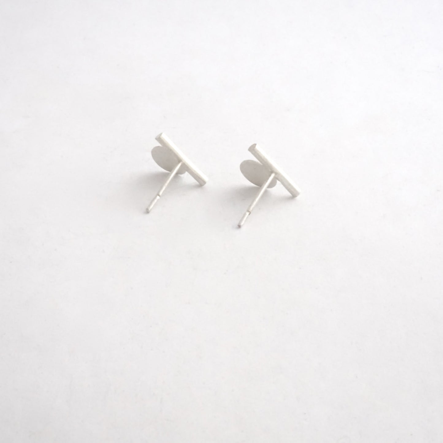Distinctive Hand-Crafted Bar & Flat Circle Stud Earrings - 0169 - Virginia Wynne Designs