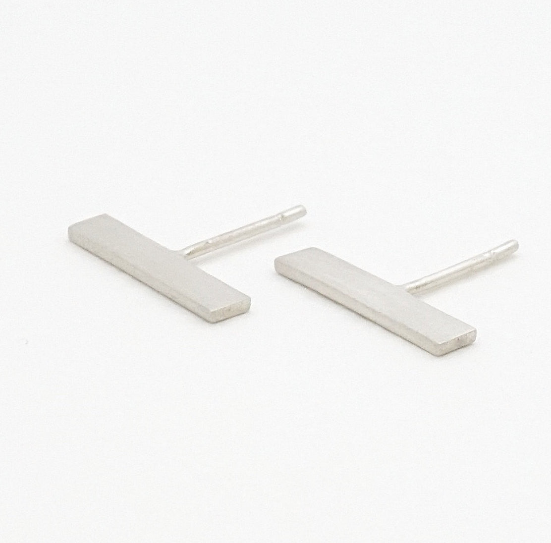 True Stand-outs - Hand-Made Flat Rectangular Bar Stud Earrings - 0184 - Virginia Wynne Designs