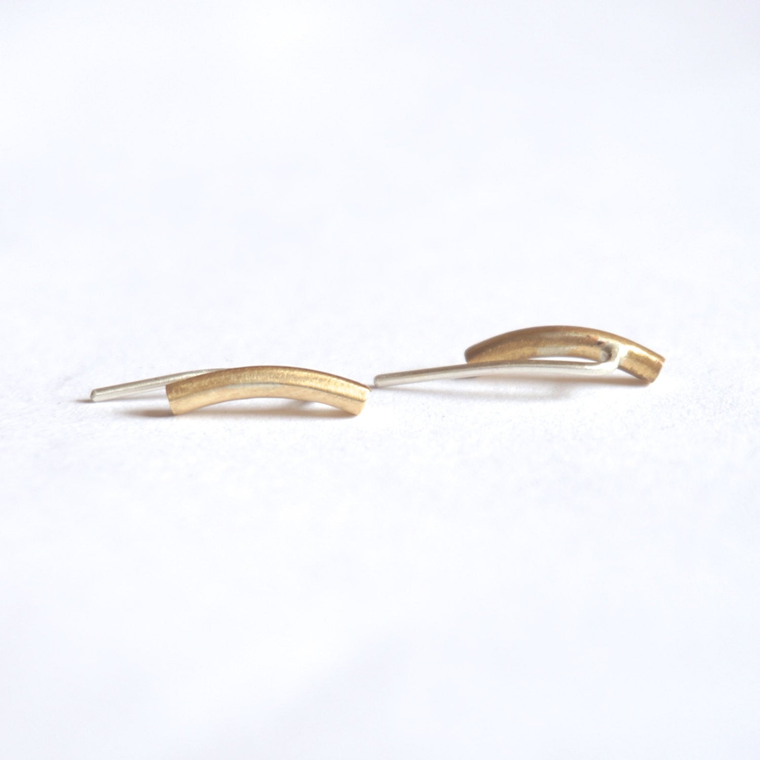 Understated Yet Modern Hand-Made Small Ear Climber Earrings - 0176 - Virginia Wynne Designs