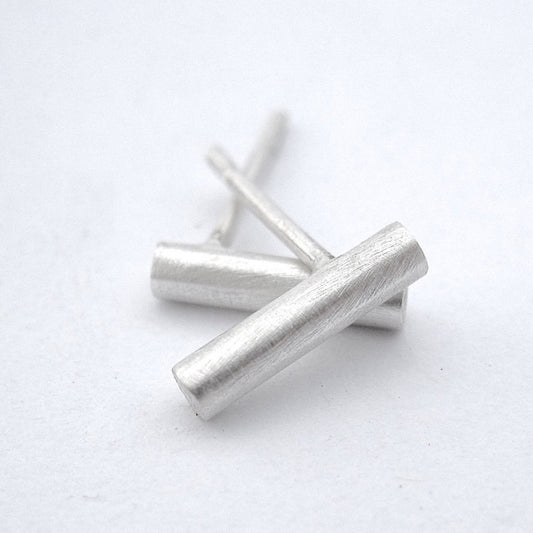 Smart & Affordable Hand-Made Square or Round Bar Earrings With The Post At One End - 0043 - Virginia Wynne Designs