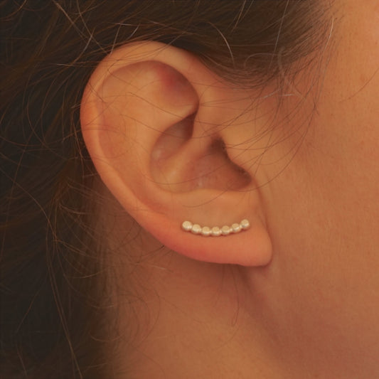 Hand-Made Contemporary Bohemian Beaded Ear Crawler Cuff - 0059 - Virginia Wynne Designs