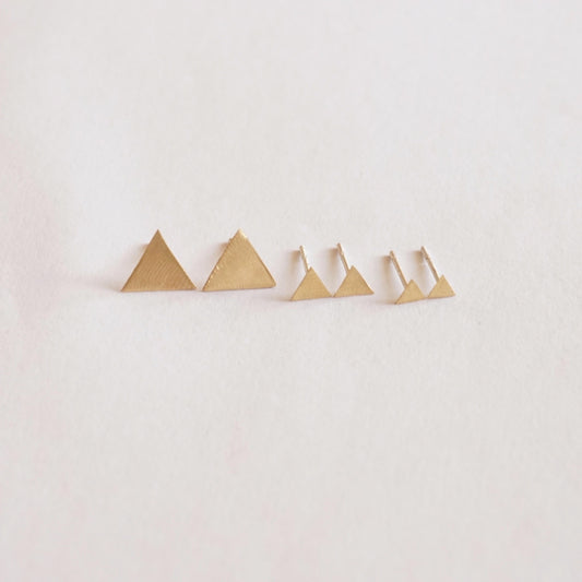 Smart and Affordable Hand-Made Set of Three Pairs Of Triangle Stud Earrings - 0190 - Virginia Wynne Designs