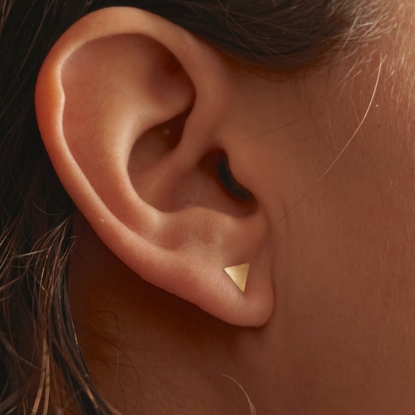 Smart and Affordable Hand-Made Set of Three Pairs Of Triangle Stud Earrings - 0190 - Virginia Wynne Designs