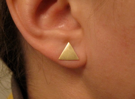 Smart and Affordable Hand-Made Set of Three Pairs Of Triangle Stud Earrings - 0190 - Virginia Wynne Designs