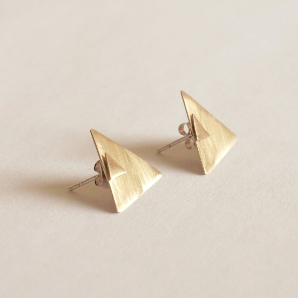 Minimalist Perfection Triangle Shaped Ear Jacket Earrings - 0191 - Virginia Wynne Designs