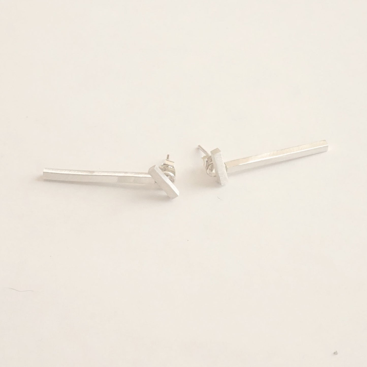 Hand-Made, Elegant Minimalist Ear Jacket in Brass, Sterling Silver or Silver Oxidized - 0202 - Virginia Wynne Designs