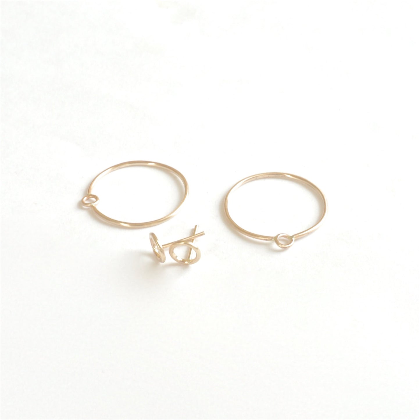 Elegant Distinctive and Modern Small Open Circle Ear Jacket Stud Earring Set - 0206 - Virginia Wynne Designs