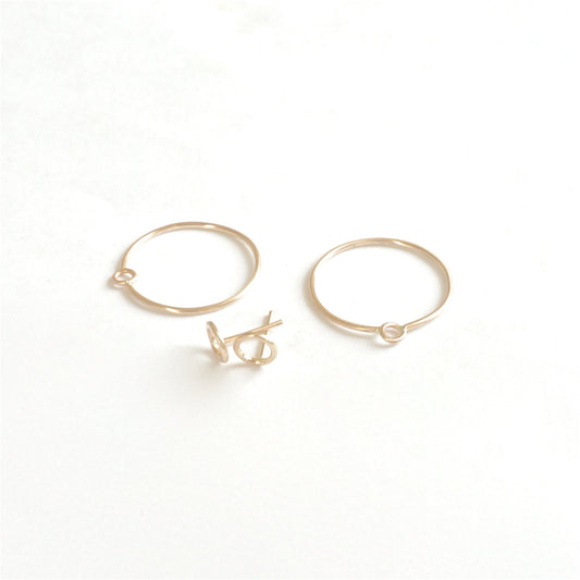 Elegant Distinctive and Modern Small Open Circle Ear Jacket Stud Earring Set - 0206 - Virginia Wynne Designs