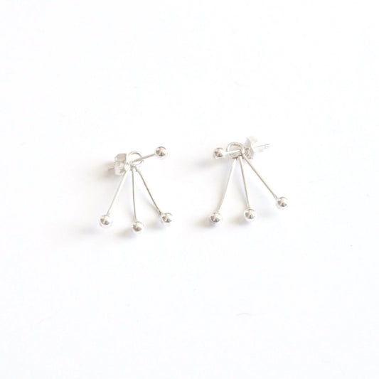 Chic and Unique - Hand-Crafted, Distinctive Triple Ball Ear Jacket Earrings - 0217 - Virginia Wynne Designs