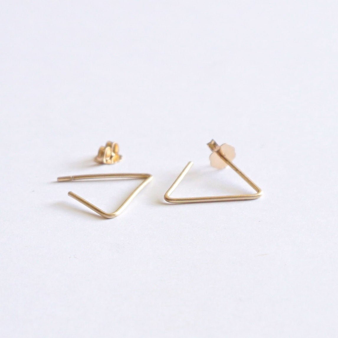 Unique Elegant Open Triangle Stud Earrings - 0218 - Virginia Wynne Designs