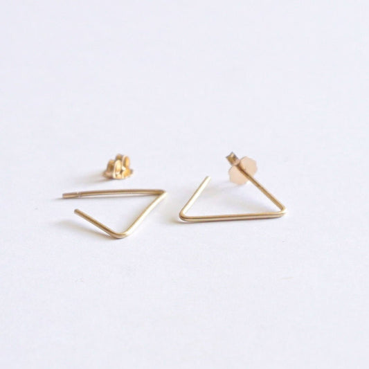 Unique Elegant Open Triangle Stud Earrings - 0218 - Virginia Wynne Designs