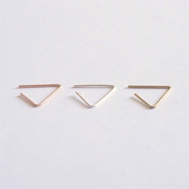 Unique Elegant Open Triangle Stud Earrings - 0218 - Virginia Wynne Designs