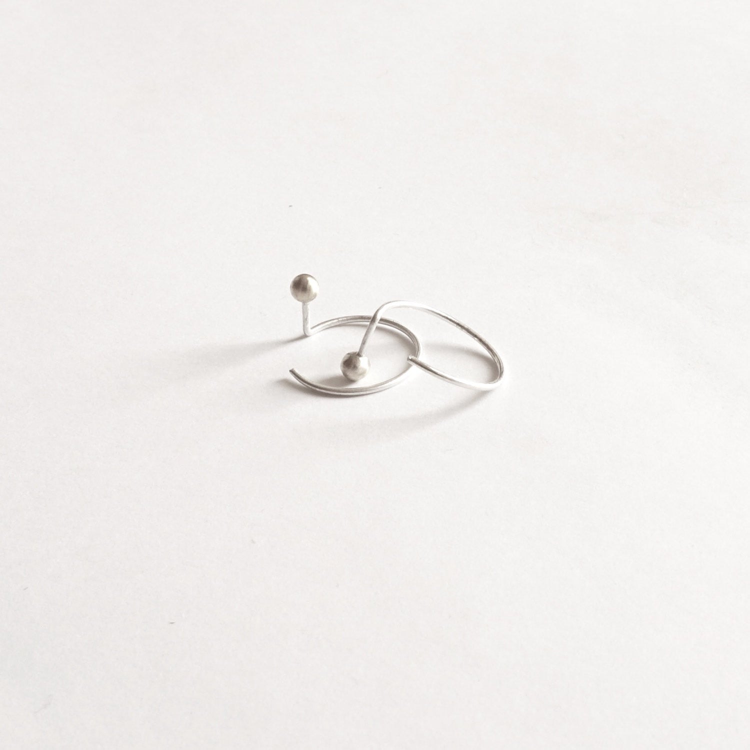 Make A Statement! Chic and Well-Designed Ball Jacket Threader Earrings - 0225 - Virginia Wynne Designs