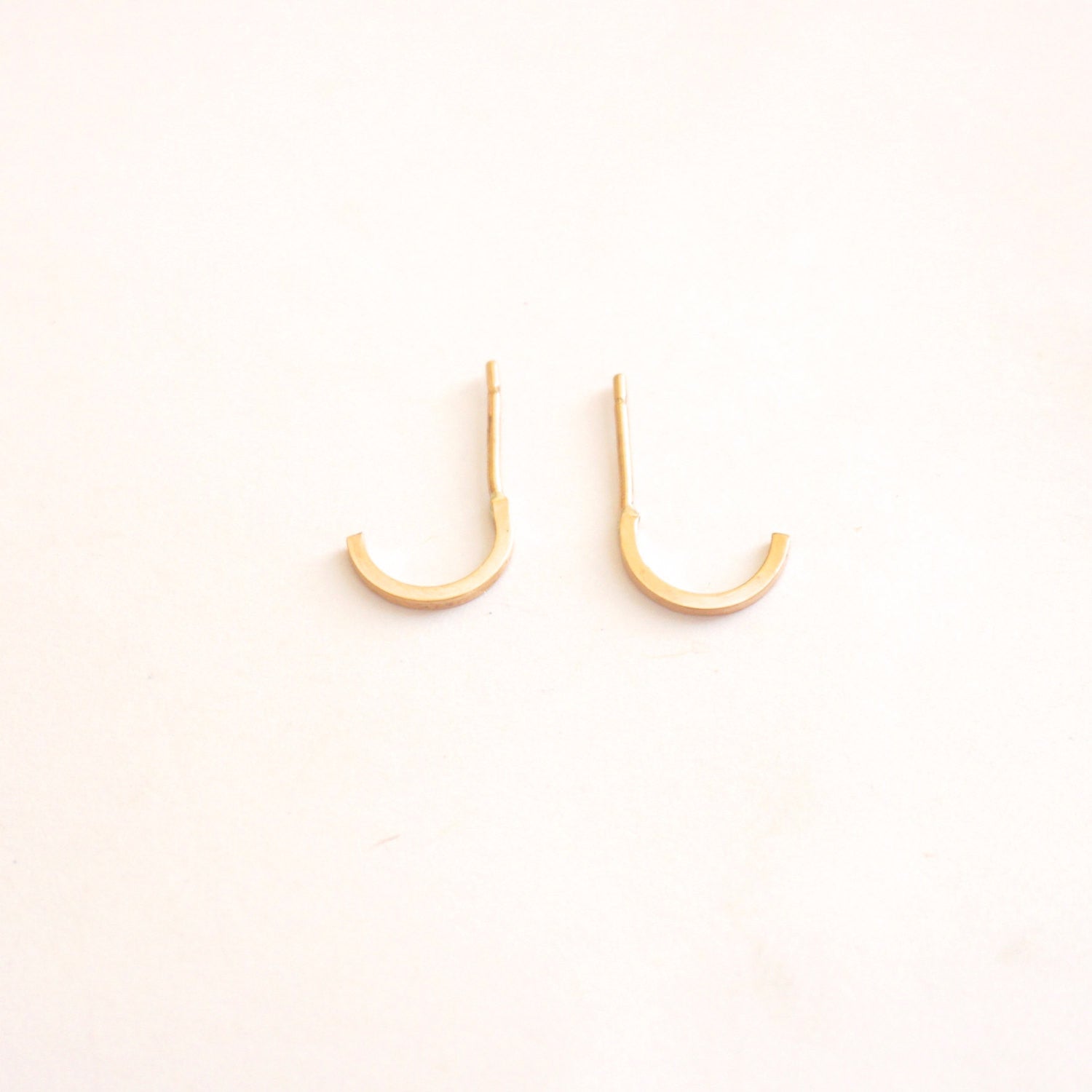 Exceptionally Designed Hand-Crafted Tiny Ear Hugging Hoop Studs - 0228 - Virginia Wynne Designs