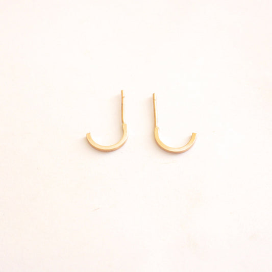 Exceptionally Designed Hand-Crafted Tiny Ear Hugging Hoop Studs - 0228 - Virginia Wynne Designs