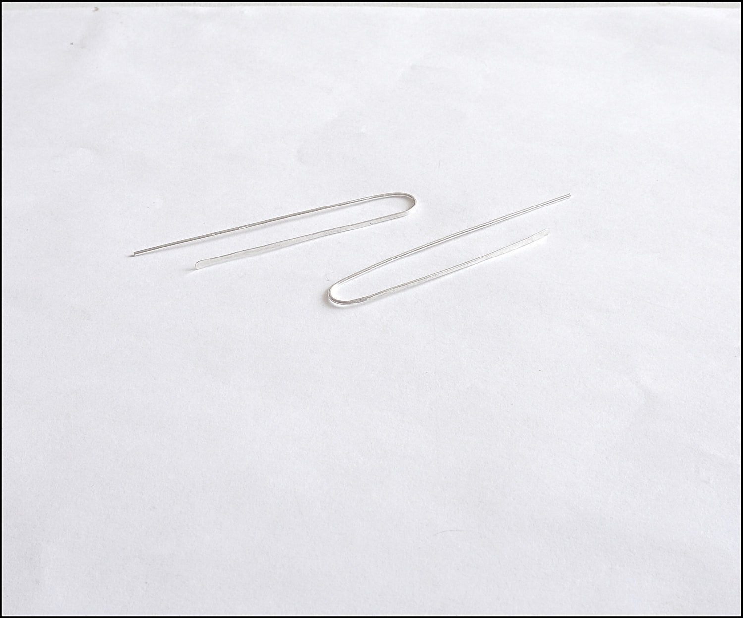 Elegant and Hand-Crafted, Long Arc Open U-Shaped Hoop Earrings - 0211 - Virginia Wynne Designs