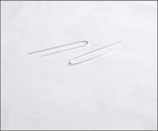 Elegant and Hand-Crafted, Long Arc Open U-Shaped Hoop Earrings - 0211 - Virginia Wynne Designs