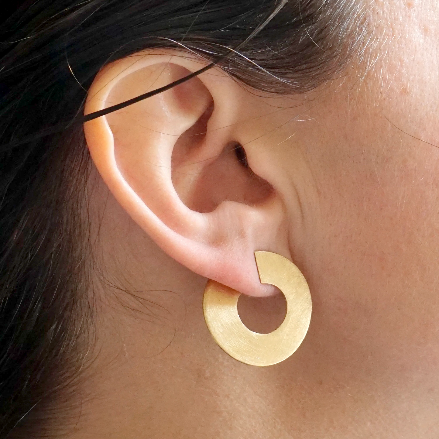 Tribal Circle Stud Earrings Solid Sterling Silver Pair stud earring Falls trend gold Colored Brass Statement Dangle minimal 0302