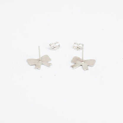 Bow Stud Earrings | Cute Dainty Gift Bow Outline Jewelry | Sterling Silver Stud Earrings | Minimalist Studs | gift for her 0368