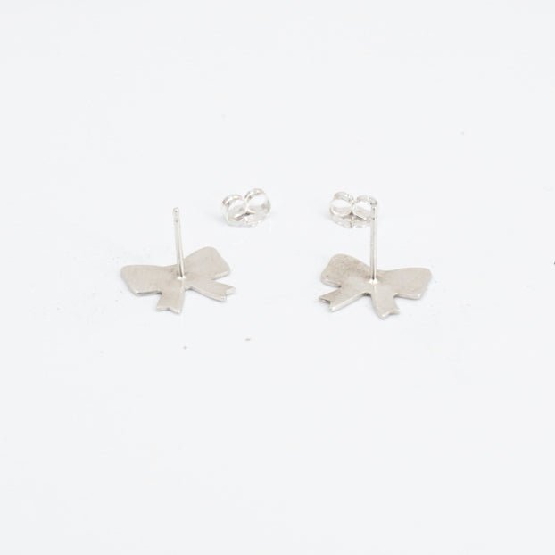 Bow Stud Earrings | Cute Dainty Gift Bow Outline Jewelry | Sterling Silver Stud Earrings | Minimalist Studs | gift for her 0368