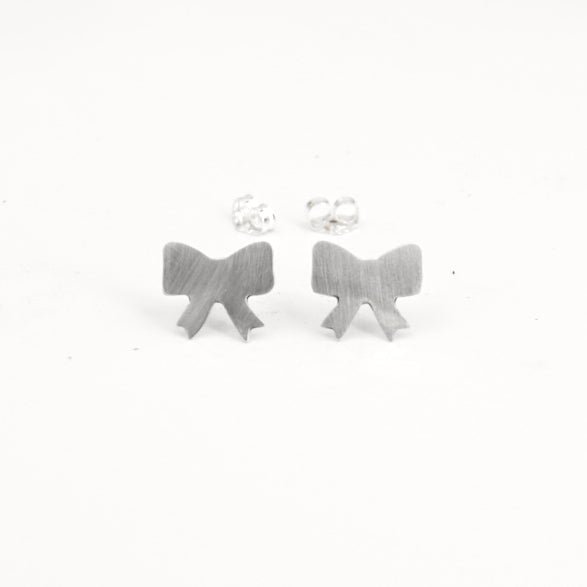 Bow Stud Earrings | Cute Dainty Gift Bow Outline Jewelry | Sterling Silver Stud Earrings | Minimalist Studs | gift for her 0368