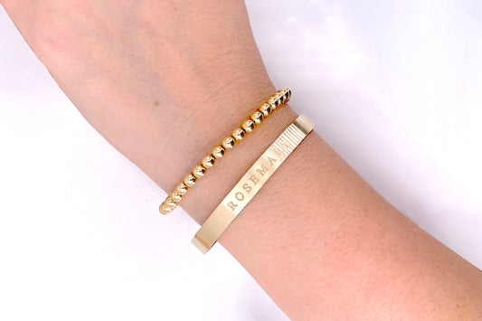 Monogram Cuff, Personalized Name, Mother's Day Gift, Small Cuff Bangle with Engraved Initials, Gift for Her, Engraved Cuff Bracelet 0380