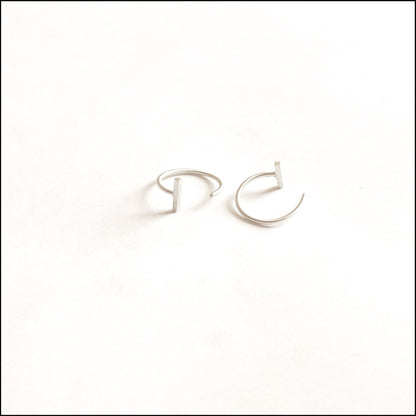 Bar Hugging Hoop Earrings | Delicate & Modern | Virginia Wynne Designs | Handmade Minimalist - 0253