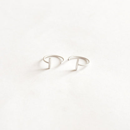 Bar Hugging Hoop Earrings | Delicate & Modern | Virginia Wynne Designs | Handmade Minimalist - 0253