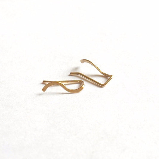 Contemporary Chic Design Hand-Made Small Wave Ear Climber Earrings - 0244 - Virginia Wynne Designs
