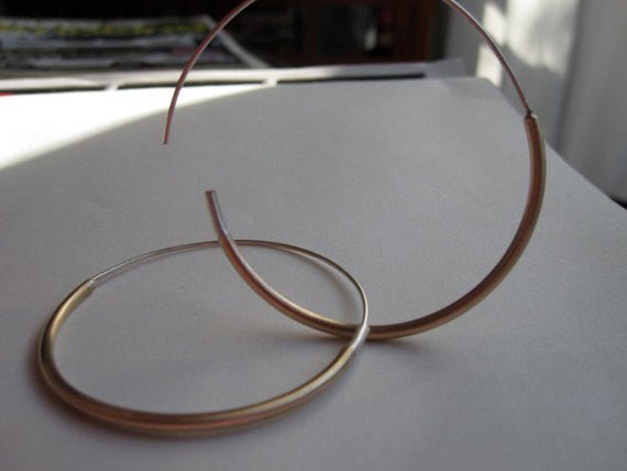 Classically Designed, Simple, Hand-Made Lightweight Large Hoop Earrings - 0056 - Virginia Wynne Designs