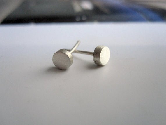 Hand-Made, Mini Solid Round Stud Earrings - 0014 - Virginia Wynne Designs