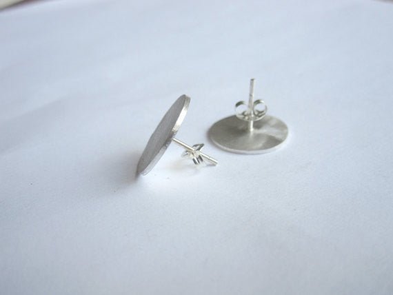 Georgeous Hand-Made Large Flat 13mm Circle Stud Earrings - 0047 - Virginia Wynne Designs