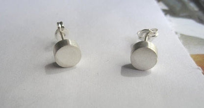 Classic Elegance With These Hand-Made Simple, Round Solid Sterling Silver Stud Earrings - 0048 - Virginia Wynne Designs