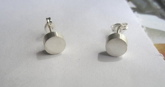 Classic Elegance With These Hand-Made Simple, Round Solid Sterling Silver Stud Earrings - 0048 - Virginia Wynne Designs