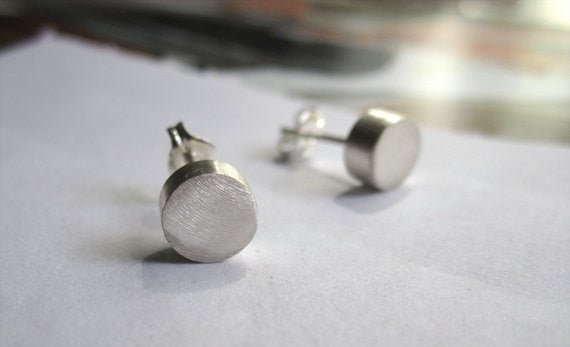 Classic Elegance With These Hand-Made Simple, Round Solid Sterling Silver Stud Earrings - 0048 - Virginia Wynne Designs