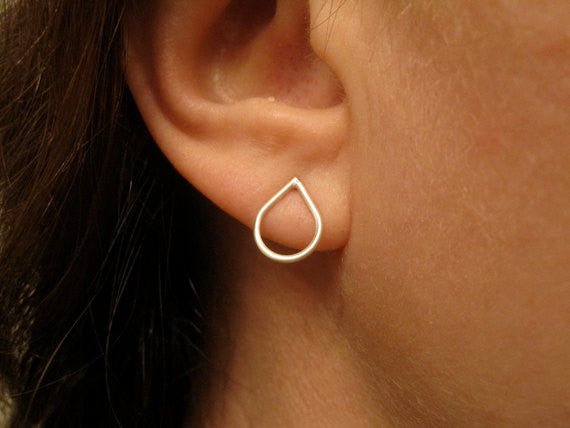 Elegant and Simple Hand-Made Raindrop / Tear Drop Stud Earrings - 0049 - Virginia Wynne Designs