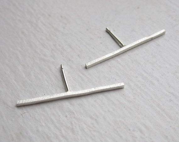 Classic Boho Hand-Made 25mm Bar Stud Earring - 0107 - Virginia Wynne Designs