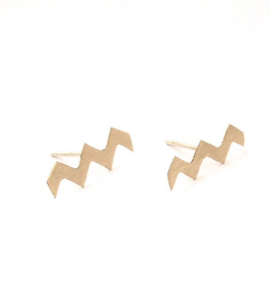 Distinctive and Stylish, Hand-Made, Zig Zag Chevron Ear Studs - 0143 - Virginia Wynne Designs