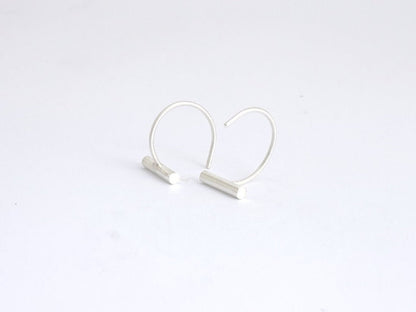 Chic Modern Hand-Crafted Bar Ear Hugging Hoops - 0140 - Virginia Wynne Designs
