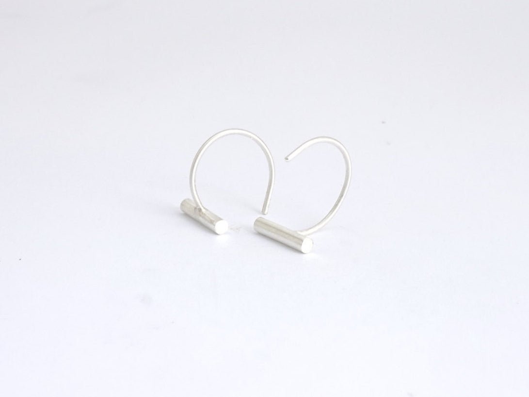 Chic Modern Hand-Crafted Bar Ear Hugging Hoops - 0140 - Virginia Wynne Designs